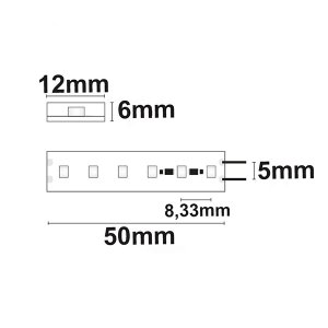 LED Strip Konstantstrom IP68 24V 12W/m 120 LED/m 15m selbstklebend neutralweiß