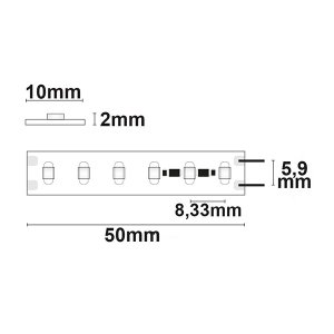 LED Strip Konstantstrom 24V 12W/m 120 LED/m 15m selbstklebend kaltweiß