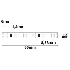 LED Strip Micro 24V 15W/m 120LED/m 5m Rolle selbstklebend warmweiß