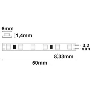 LED Strip Micro 24V 15W/m 120LED/m 5m Rolle selbstklebend warmweiß