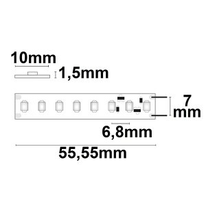 LED Strip Konstantstrom 24V 21W/m 140 LED/m 5m selbstklebend warmweiß