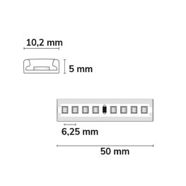 LED Strip 24V IP68 160 LED/m 5m selbstklebend neutralweiß