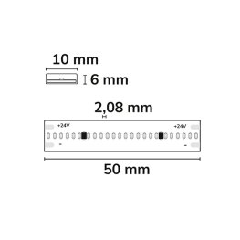 LED COB Strip bis 100°C 24V 480 LED/m 5m selbstklebend warmweiß