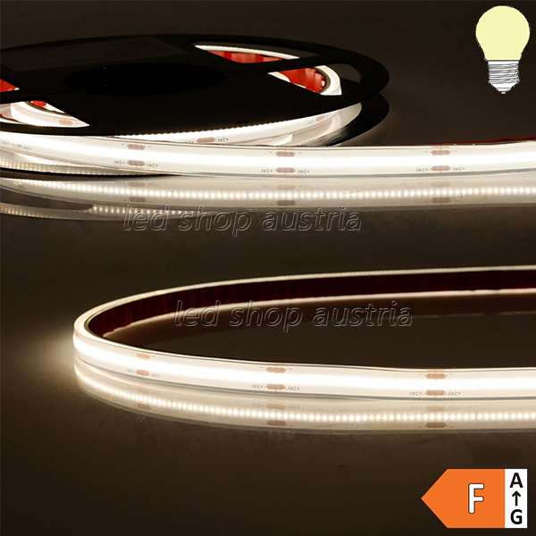 (Bild für) LED COB Strip bis 100°C 24V 480 LED/m 5m selbstklebend warmweiß