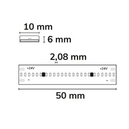 LED COB Strip bis 100°C 24V 480 LED/m 5m selbstklebend neutralweiß