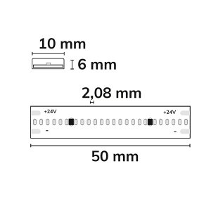 LED COB Strip bis 100°C 24V 480 LED/m 5m selbstklebend neutralweiß