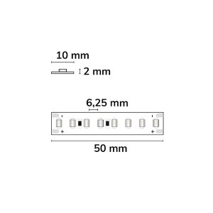 LED Strip Linear 48V IP20 160 LED/m 10m selbstklebend warmweiß 2700K