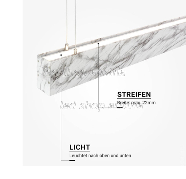 (Bild für) SET: LED Hängeprofil up-down Suspend_3 2000mm marmor