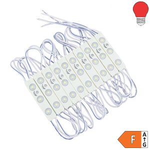 12V LED SMD 2835 Modul 1W IP65 SET 20Stk rot