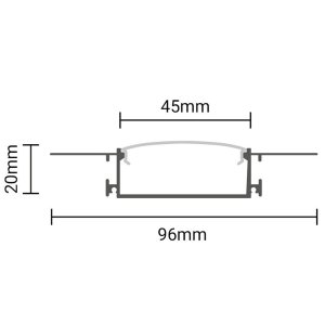 LED Profil Typ O eloxiert mit opaler Abd. Trockenbau SET 2m
