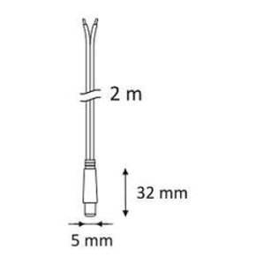 Anschlussverlängerung 2m mit 5mm Rundstecker (lötfrei)