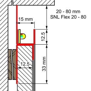 LED Trockenbau Konstruktionsprofil Zinkblech SNL Flex 30 2000mm