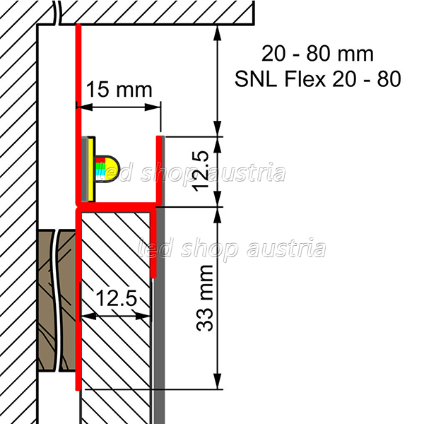 (Bild für) LED Trockenbau Konstruktionsprofil Zinkblech SNL Flex 60 2000mm