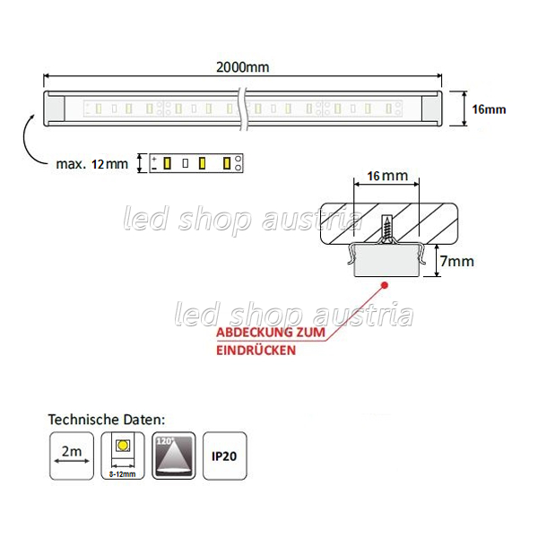 (Bild für) LED Profil ALU MINI XL 2000mm