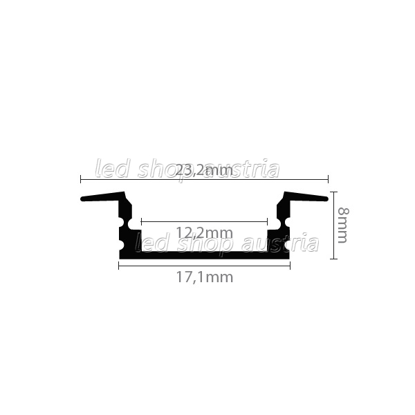 (Bild für) LED Profil ALU Recessed_1 2000mm