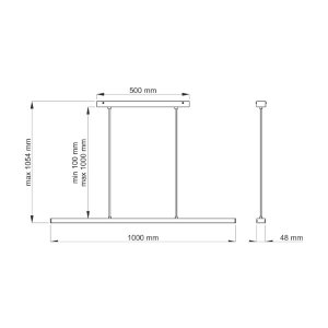 60W LED Pendelleuchte BROOKLYN 100cm neutralweiß