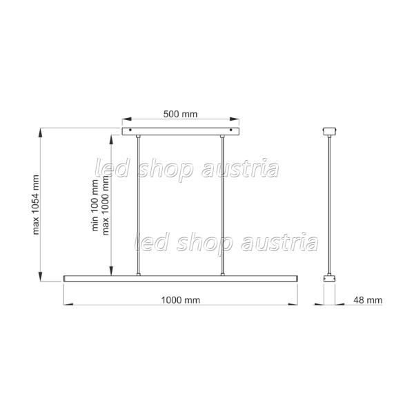 60W LED Pendelleuchte BROOKLYN 100cm neutralweiß
