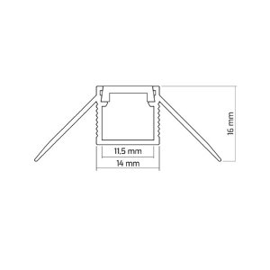 LED Profil ALU DEOLINE Außenkante 2000mm