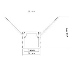 LED Profil ALU DEOLINE Innenkante 2000mm