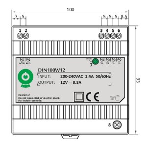 POS Tragschienen Netzteil - 12V 100W DC