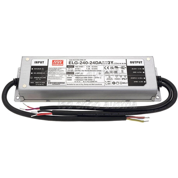 LED Trafo MEAN WELL ELG-Series IP67 - 240W 24V DC DALI dimmbar