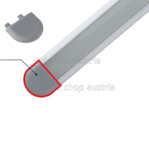(Bild für) LED Profil Endkappe INLINE grau