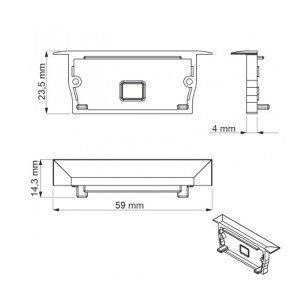 LED Profil Endkappe FOBOS XL