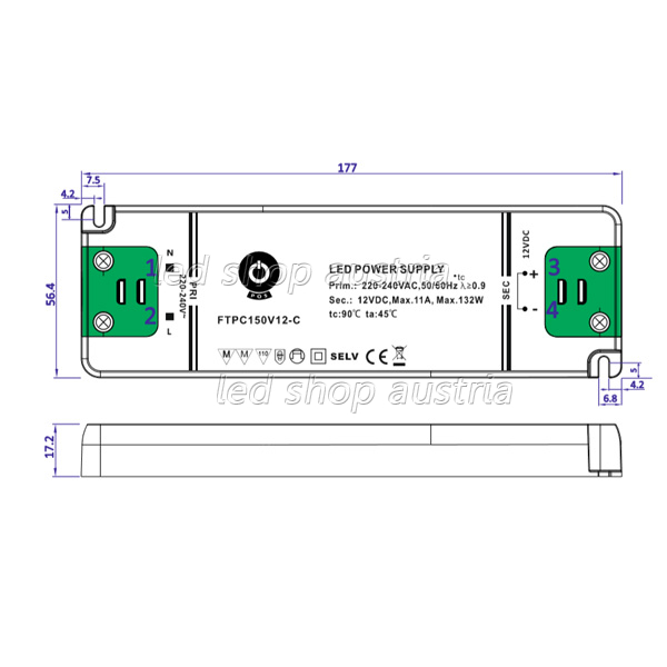 (Bild für) LED Trafo EXTRA SLIM Premium - 24V DC 150W