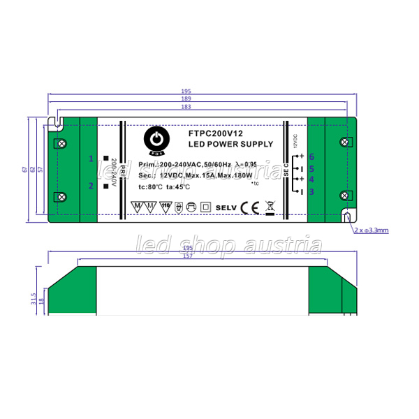 LED Trafo SLIM Premium - 24V DC 200W