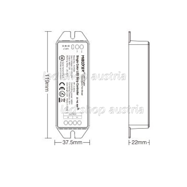 WIFI LED single Color 12A Receiver/Dimmer (Pilot)