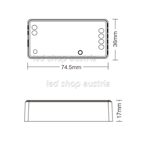 3 in 1 RGB, RGB-CCT, RGB-W 12A Receiver/Dimmer (Pilot)