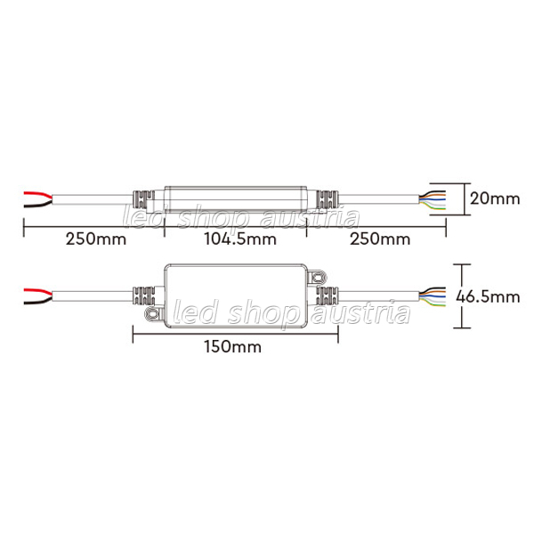 WIFI LED RGBW-WW 12A Receiver/Dimmer IP66 (Pilot)