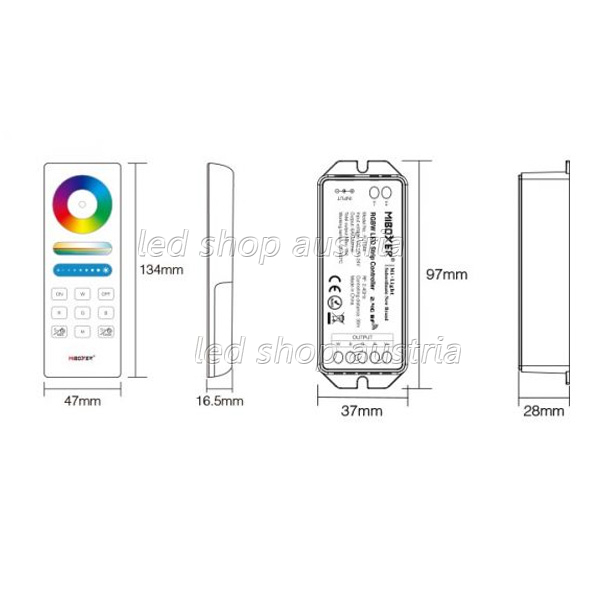 (Bild für) Premium LED RGB-W (WW) SET mit Controller/Fernbedienung und Wandhalterung