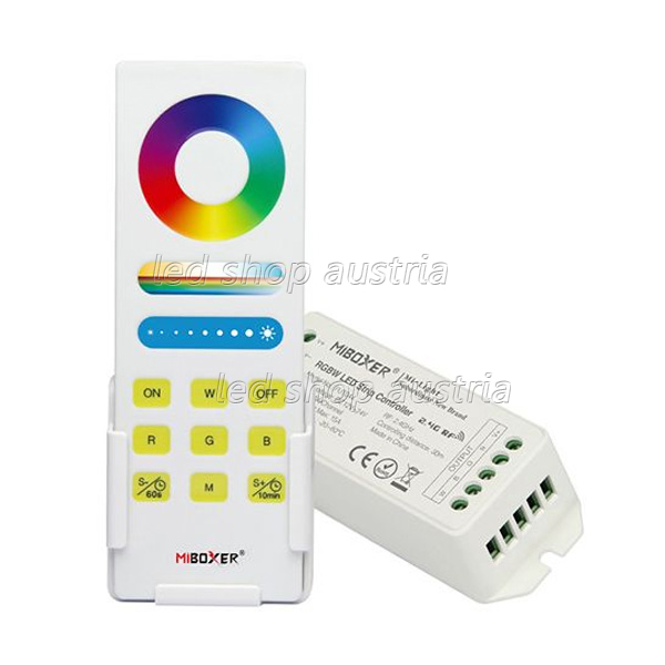 (Bild für) Premium LED RGB-W (WW) SET mit Controller/Fernbedienung und Wandhalterung