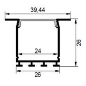 LED Einbau- Profil ALU GAMMA 2000mm