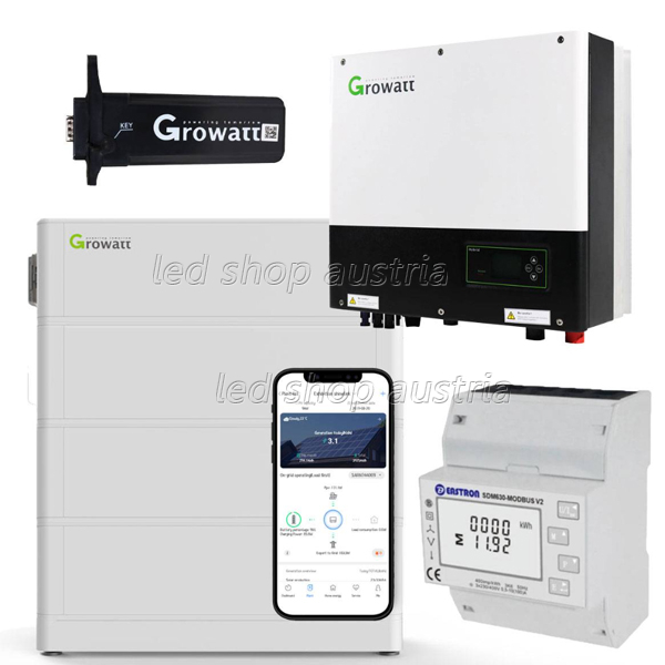 Growatt SPH8000TL3-BH-UP 8kW Hybrid Wechselrichter + 7.6kWh Hochvolt Solarspeicher-Set