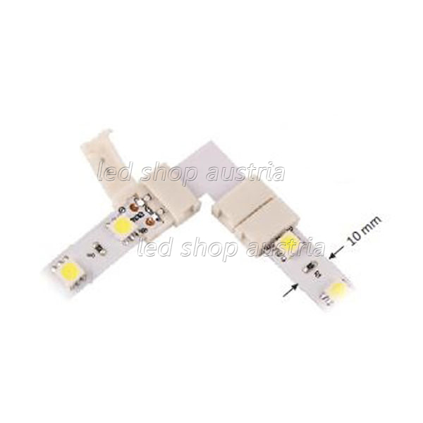 (Bild für) LED Stripe "L" Steckverbinder 2 Adern 10mm (lötfrei)