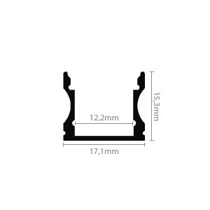 LED ALU Profil Surface_2 2000mm schwarz