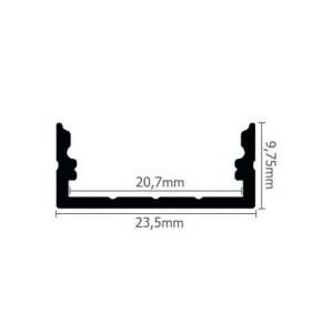 LED Profil ALU Surface_3 2000mm schwarz