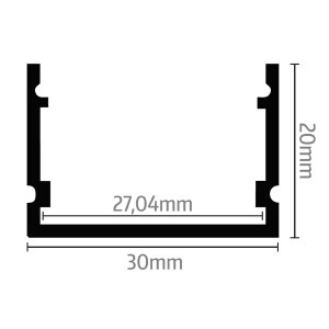 LED Profil ALU Surface_7 schwarz 2000mm