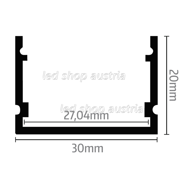 LED Profil ALU Surface_7 schwarz 2000mm