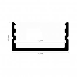 LED Profil ALU Surface_8 schwarz 2000mm