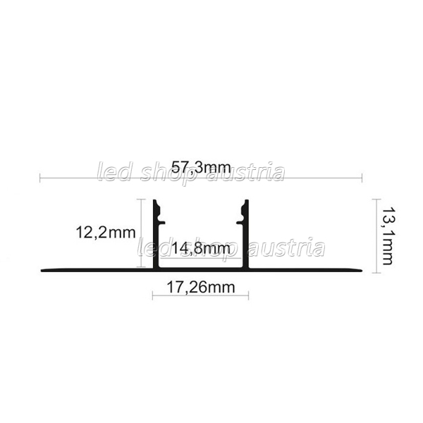 LED Fliesenprofil ALU FLOOR-RC12 2000mm