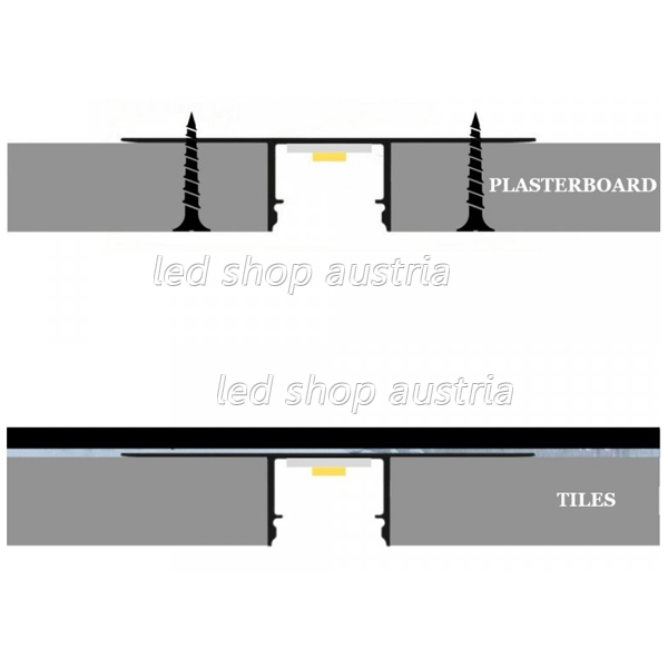 LED Fliesenprofil ALU FLOOR-RC12 2000mm