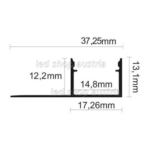 LED Fliesen-Randprofil ALU FLOOR-RC12 2000mm