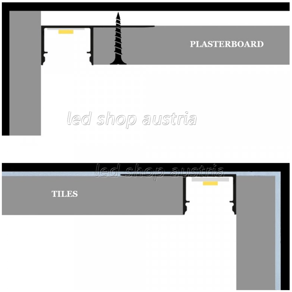 LED Fliesen-Randprofil ALU FLOOR-RC12 2000mm