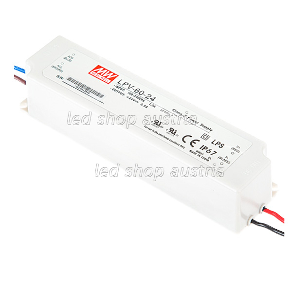 LED Trafo MEAN WELL LPV-Series IP67- 24V 60W DC