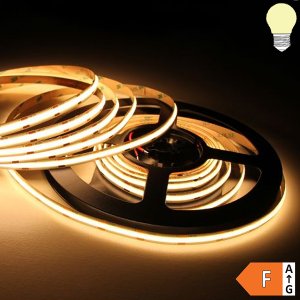 LED COB Strip 24V 480LED/m 12W/m CRI94 5m Rolle selbstklebend warmweiß