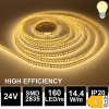 Hoch- Effizienz LED Strip 24V 2835SMD 14,4W/m 160LED/m 5m selbstkl. warmweiß