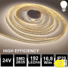 Hoch- Effizienz LED Strip 24V 2835SMD 16,8W/m 192LED/m 5m selbstkl. neutralweiß